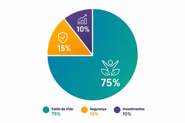 infográfico grafico de pizza Regra 75/10/15 dominar finanças